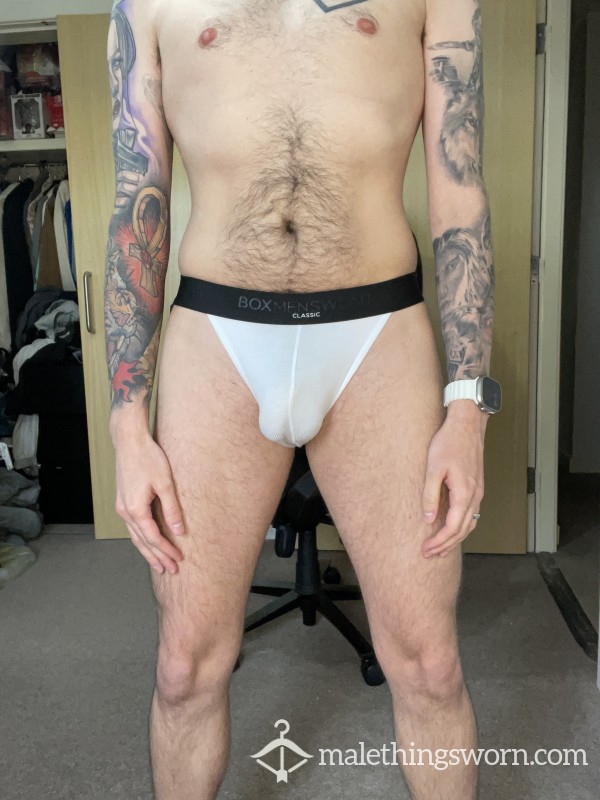 White Mens Ribbed Jockstrap - BRAND: Box Menswear SIZE: M