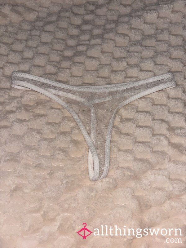 White Mesh G-string
