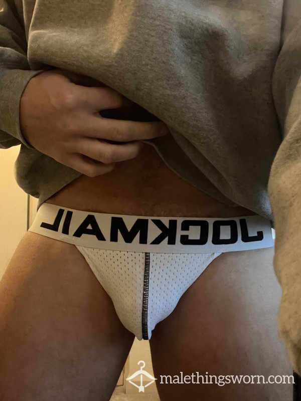 White Mesh JockMail Jockstrap