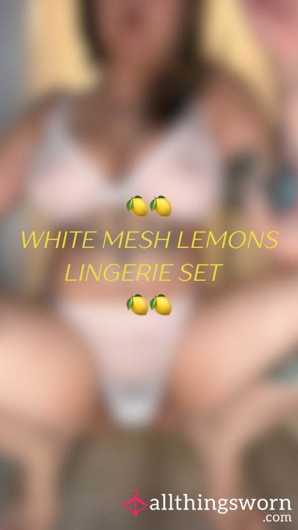 White Mesh Lemon Print Set