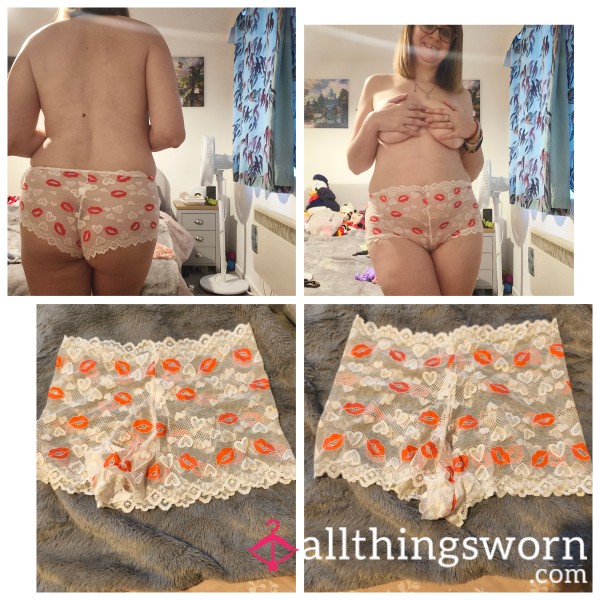 White Mesh Lip Knickers