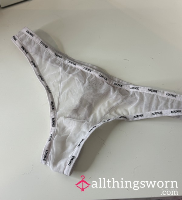 White Mesh Lounge Thong