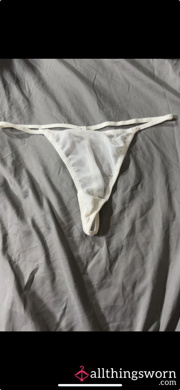 White Mesh Thong.