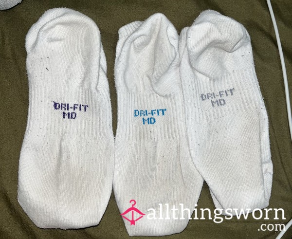 White Mismatch Nike Socks