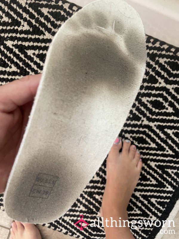 White Nasty Dirty Stinky Soles Slide Ins