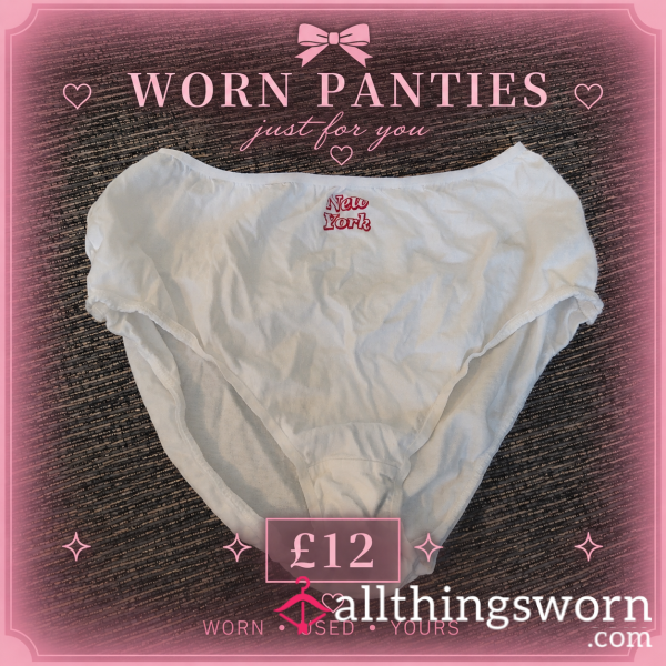 White “New York” Panties – Worn Pair