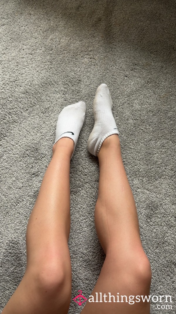 White Nike Ankle Socks - Unwashed