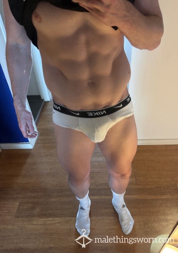 White Nike Briefs - 1 Week Worn - Everyday & Gym-stained
