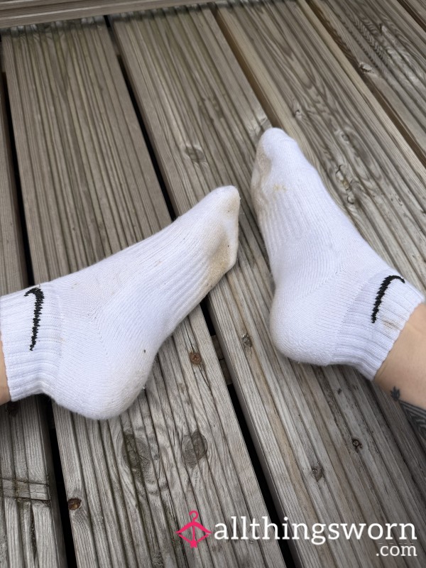 White Nike Crew Socks, Extra Sweaty🥵
