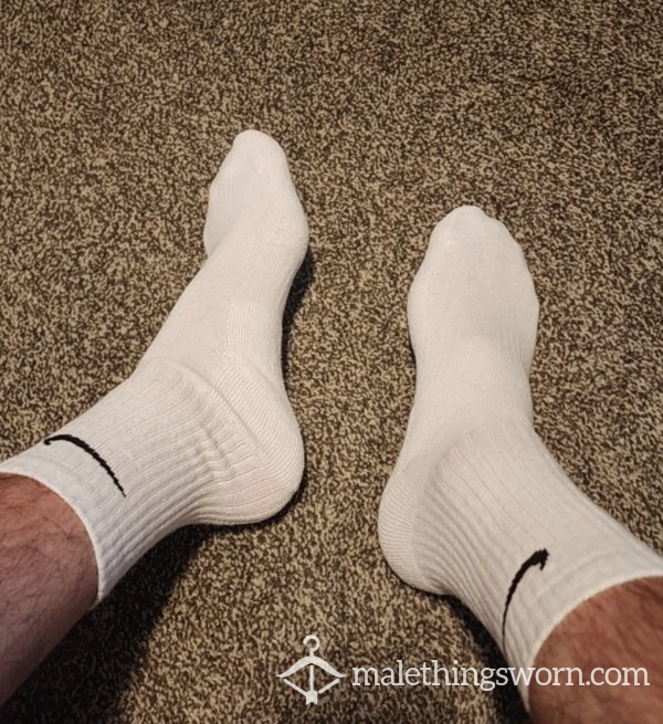 White Nike Crews - Straight Off My Size 12 Feet