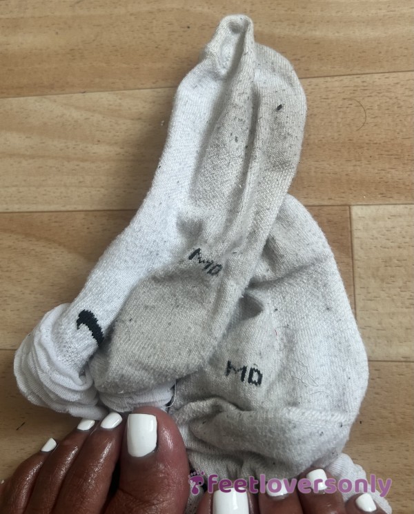 White Nike Filthy Dirty Ankle Socks