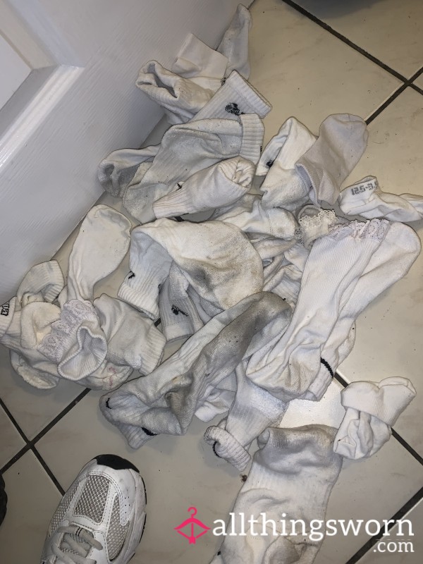 White Nike , New Balance Gym Socks