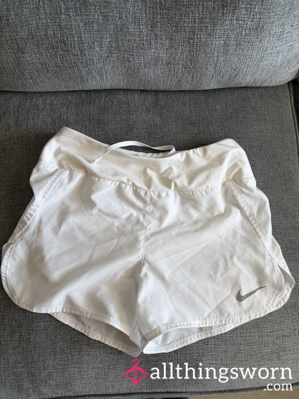 White Nike Running Shorts