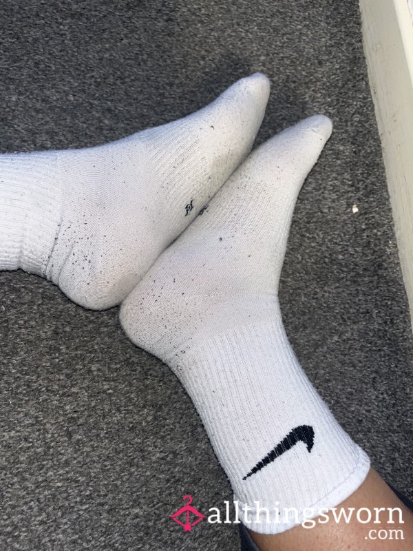 Sweaty White Nike Socks