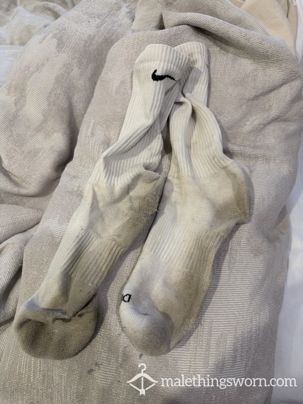 White Nike Socks - Loaded And Worn.