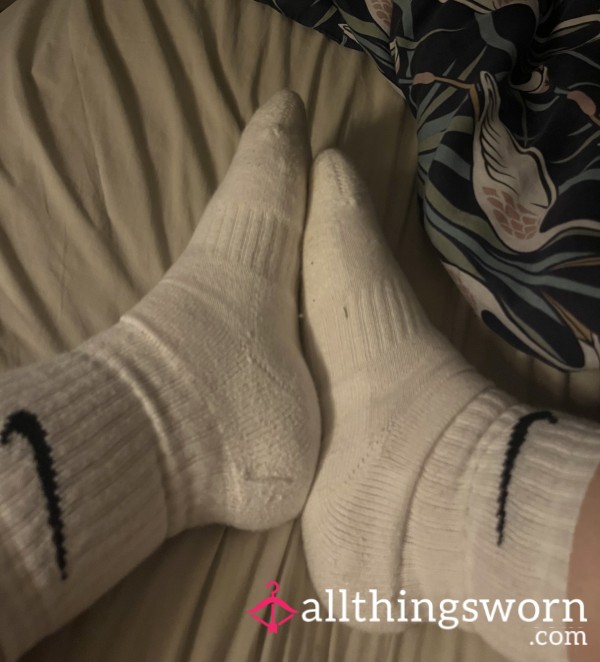 White Nike Socks Worn For 24hours