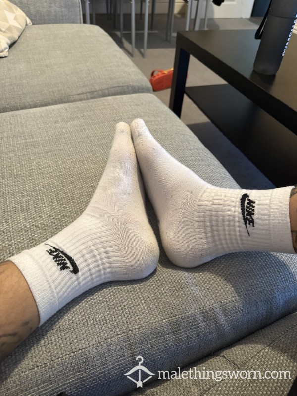 White Nike Socks Worn For 48 Hours And Covered In My C*m