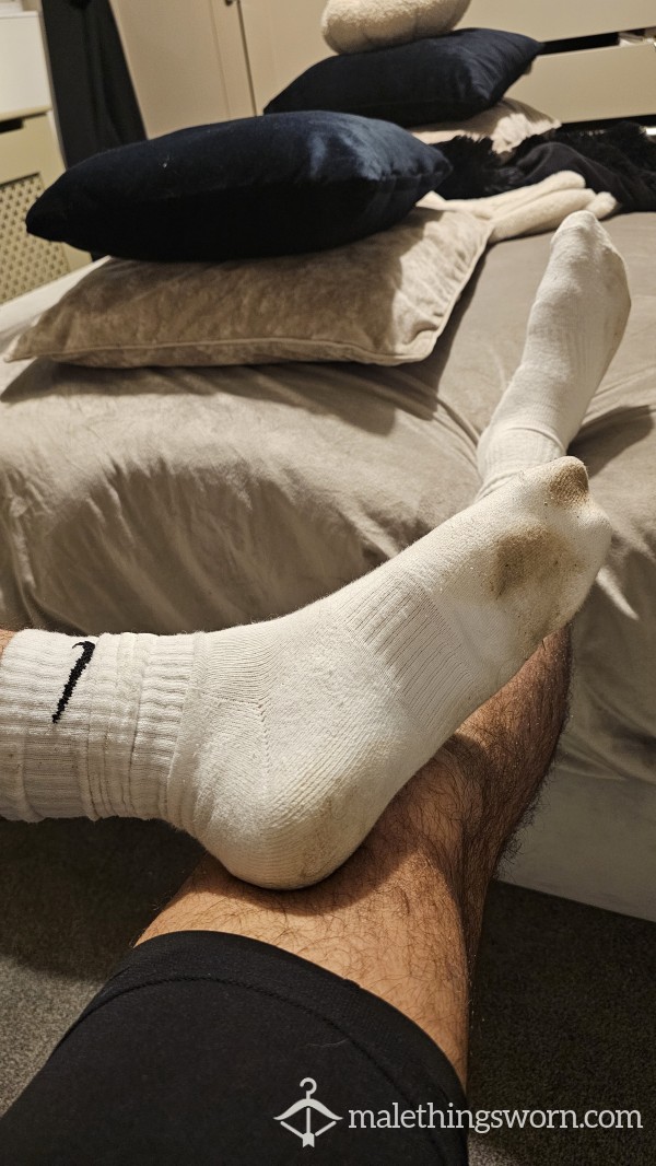 White Nike Sweaty Worn Socks