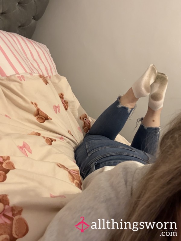 White Now Black Ankle Socks - 48hr Wear