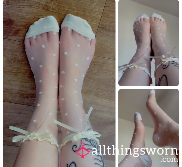 White/ Nude Nylon Socks