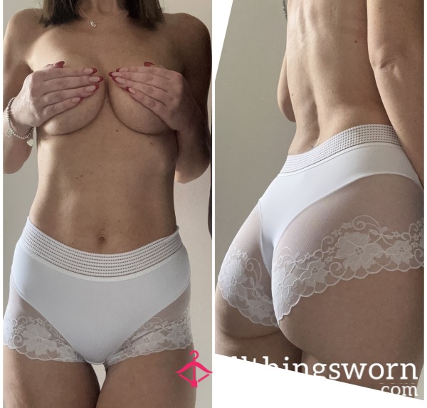 White Nylon And Lace Panty