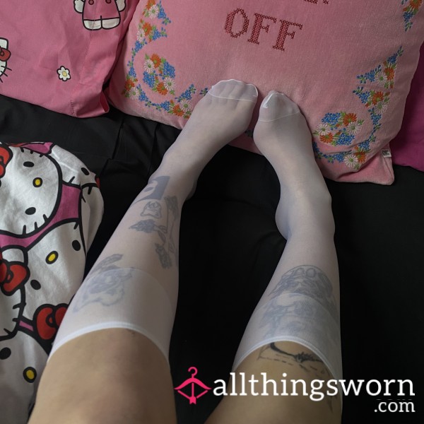White Nylon Knee High Socks🤍