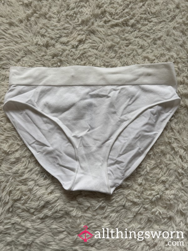 White Nylon Stained Panties