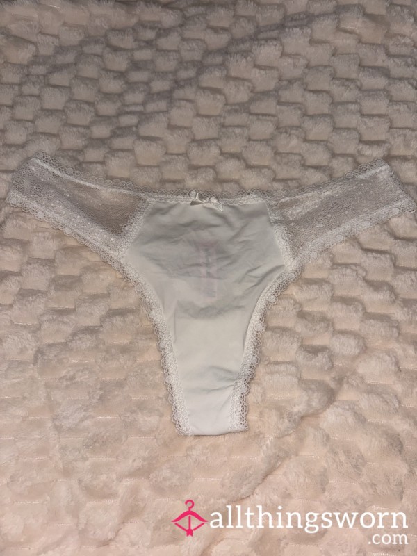 White Nylon Thong
