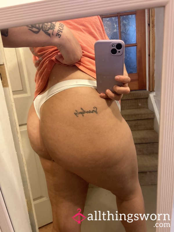 White Nylon Thong