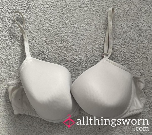 White Padded Bra Well Worn
