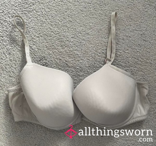 White Padded Well Worn Bra