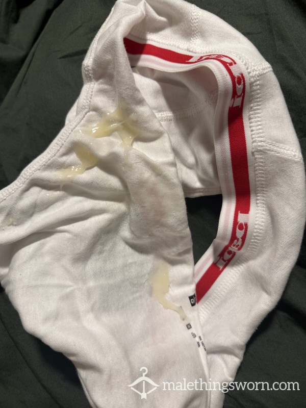 White Papi Briefs With C*m