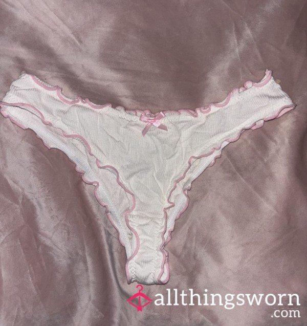 White Pink Adorable Thongs