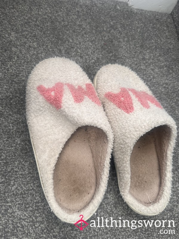 White & Pink Smelly Slippers