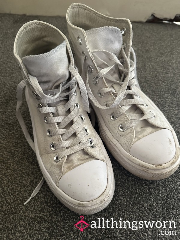 White Platform Converse