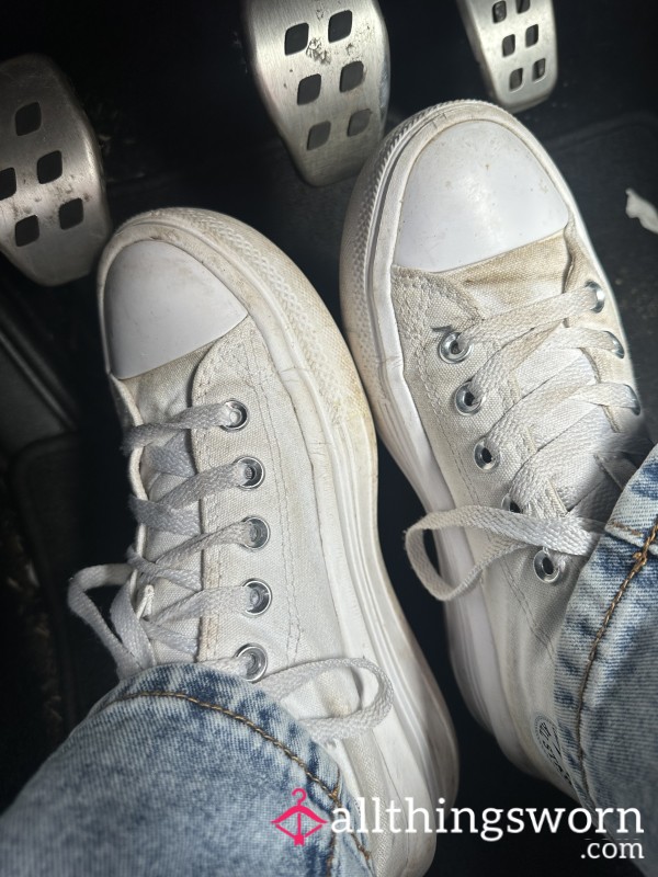 White Platform Converse