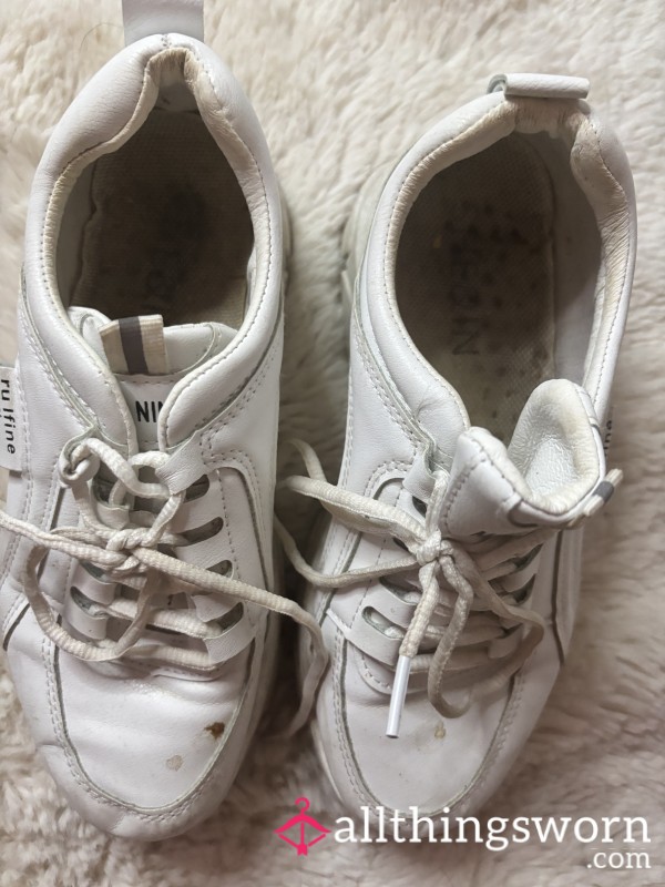 White Platform Trainers