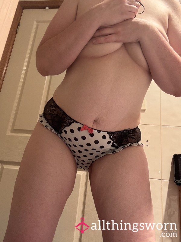 2 Pack Ready To Go. Including Standard Aus Shipping. White Polka Dot, With Black Lace