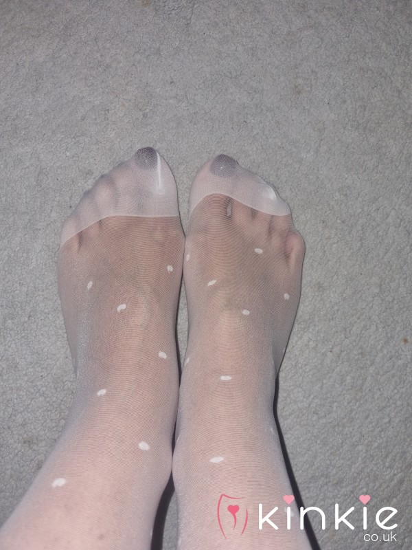 White Polkadot Tights