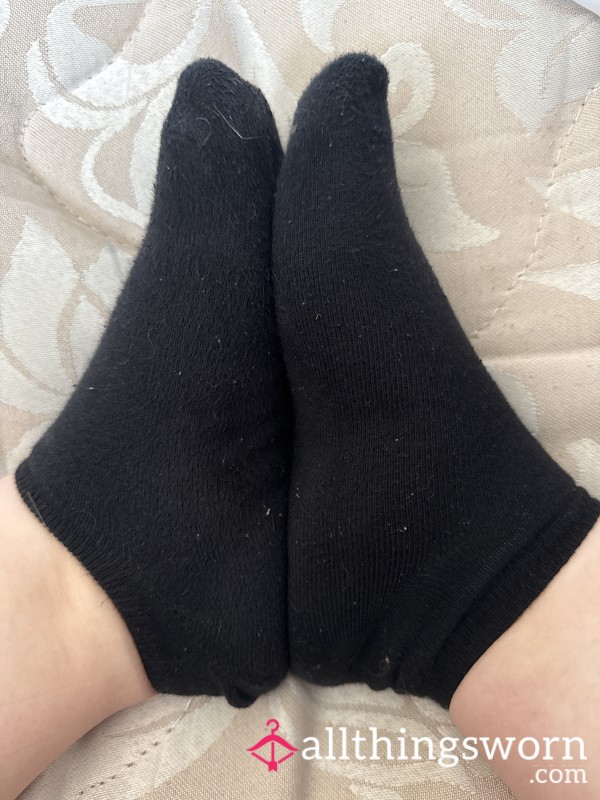 Worn Black Socks