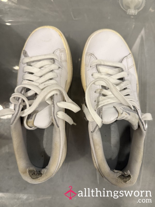 White Puma Sneakers – Very Worn & Dirty
