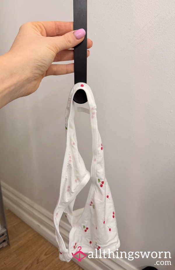 White & Red Cherry Thong 🍒