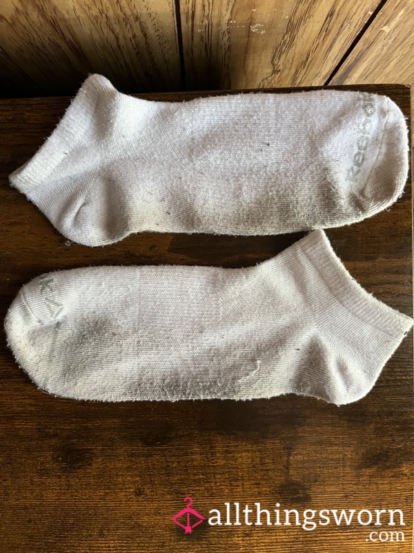 White Reebok Ankle Socks