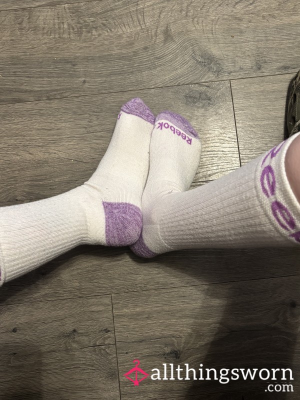 White Reebok Long Socks