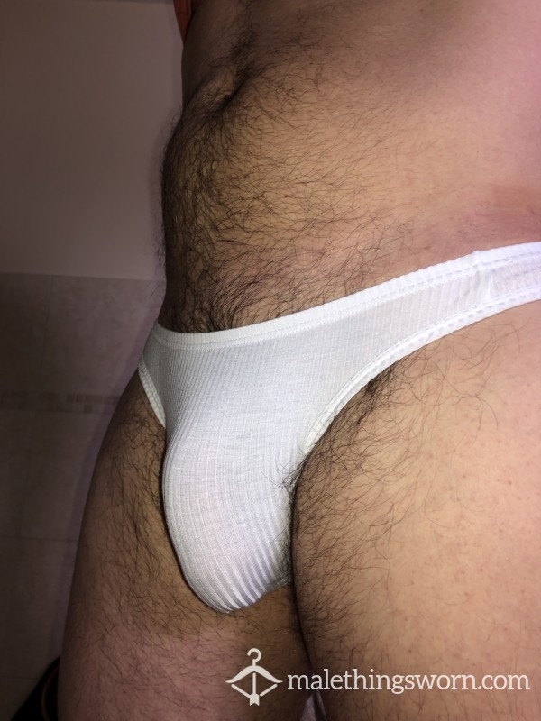White Ribbed Briefs