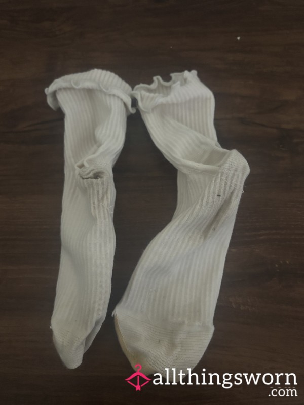 White Ribbed Dirty Socks