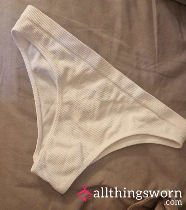 White Ribbed Panties Worn Just For You...