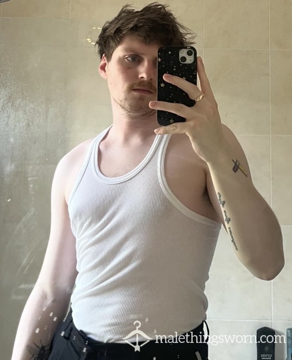 White Ribbed Vest