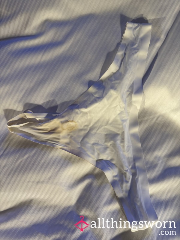 White Satin Thong