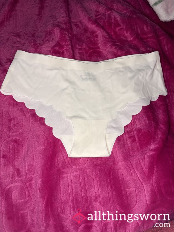White Scalloped Bikini Panties